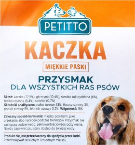 PETITTO PETITTO Miękkie paski z kaczki 500G 4