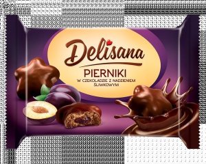 Delisana Delisana Pierniki z nadzieniem śliwkowym w czekoladzie 200g 1