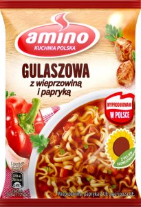 Amino Amino Zupa błyskawiczna gulaszowa z wieprzowiną i papryką 59 g 1