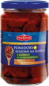 Podravka Podravka Pomidory suszone na słońcu z kaparami w oleju z ziołami 270 g 1