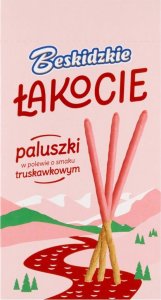 Beskidzkie Beskidzkie Łakocie Paluszki w polewie o smaku truskawkowym 50g 1