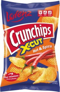 Lorenz Crunchips X-Cut Chipsy ziemniaczane o smaku ostro-pikantnym 140 g 1