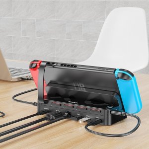 Unitek Unitek Stacja dokująca do Nintendo Switch, PD 100W, HDMI 4K, RJ-45, czytnik kart 8