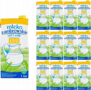 Mleko zambrowskie Mleko zambrowskie UHT 1,5 % 1 l x 12 sztuk 1