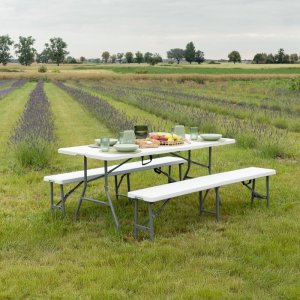 Szchara STÓŁ CATERINGOWY ROZKŁADANY BANKIETOWY OGRODOWY TURYSTYCZNY PIKNIKOWY 180cm 3