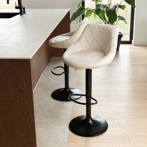 Szchara HOKER TAPICEROWANY BAROWY BEŻOWY KRZESŁO KUCHENNE DO WYSPY NOWOCZESNE 7