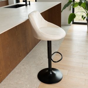 Szchara HOKER TAPICEROWANY BAROWY BEŻOWY KRZESŁO KUCHENNE DO WYSPY NOWOCZESNE 8