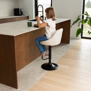 Szchara HOKER TAPICEROWANY BAROWY BEŻOWY KRZESŁO KUCHENNE DO WYSPY NOWOCZESNE 9