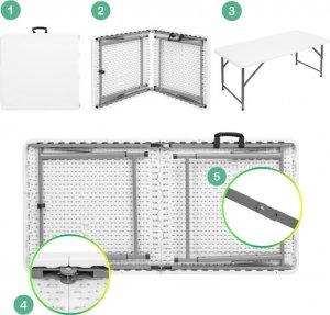 Szchara STÓŁ CATERINGOWY BANKIETOWY OGRODOWY ROZKŁADANY TURYSTYCZNY PIKNIKOWY 120cm 15