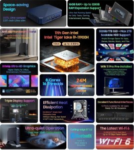 Komputer Blackview Blackview Mini PC MP200 i9-11900H 16GB SSD512 W11Pro Czarny 2