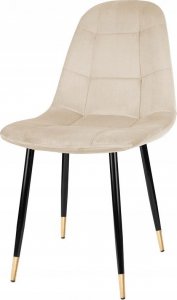 Szchara KRZESŁO SKANDYNAWSKIE PIKOWANE DO JADALNI SALONU beżowe 4