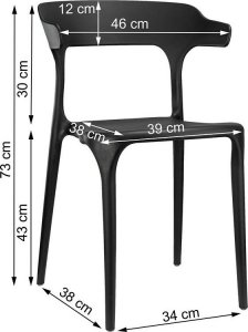 1000 Hummingbirds Press Krzesło nowoczesne plastikowe do jadalni salonu 2