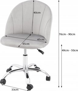 Krzesło biurowe Szchara KRZESŁO OBROTOWE BIUROWE FOTEL DO BIURKA WELUROWY 5