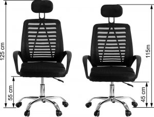 Krzesło biurowe Szchara FOTEL BIUROWY KRZESŁO BIUROWE OBROTOWE DO BIURKA MIKROSIATKA wygodne 14