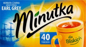 Mokate Minutka Earl Grey Herbata czarna aromatyzowana 56 g (40 x 1,4 g) 1