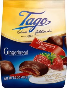 Tago Tago Pierniki z nadzieniem truskawkowym 160 g 1