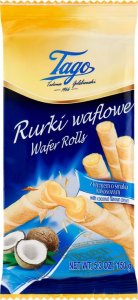 Tago Tago Rurki waflowe z kremem o smaku kokosowym 150 g 1