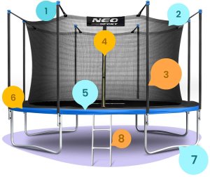 Trampolina ogrodowa Neo-Sport NS-13W241 z siatką wewnętrzną 13 FT 404 cm 9