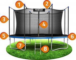 Trampolina ogrodowa Neo-Sport NS-14W241 z siatką wewnętrzną 14 FT 435 cm 12