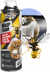 NO PEST Piana na Osy i Szerszenie 500ml Środek Aerozol Spray Preparat do Zwalczania Gniazd Os i Szerszeni Wasp Foam 1