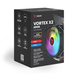 Chłodzenie CPU Savio Vortex X2 ARGB (SAVGCOVORTEXX2ARGB) 10