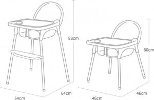 Hedo Krzesełko do karmienia regulowane - Kolor szary 4