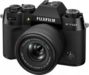 Lustrzanka Fujifilm Sisteminis fotoaparatas FUJIFILM X-T50/XC15-45mmF3.5-5.6 OIS PZ Juodas (juodas) 1
