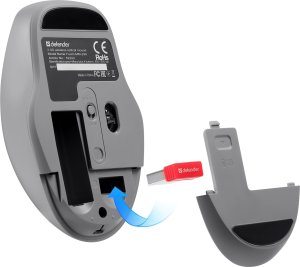 Mysz Defender Mysz bezprzewodowa Defender FEAM MM-296 optyczna bezklikowa silent 1600dpi mięta 5