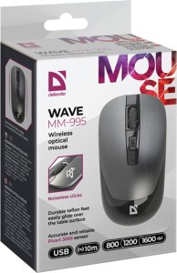 Mysz Defender Mysz bezprzewodowa WAVE MM-995 optyczna bezklikowa silent 1600dpi srebrna 7