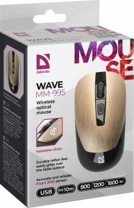 Mysz Defender Mysz bezprzewodowa Defender WAVE MM-995 optyczna bezklikowa silent 1600dpi złota 6
