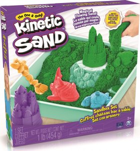 Spin Master Zestaw KINETIC SAND - Piaskownica zielony 1