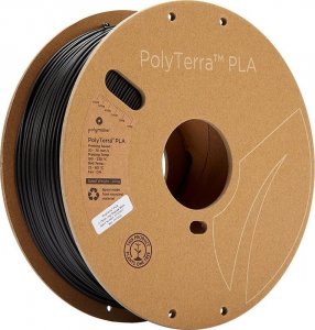 Poly Filament Polymaker PolyTerra PLA 1,75mm, 1kg - Charcoal Black} 1