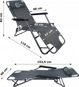 Carruzzo L66Y - Leżanka ogrodowa, szara 16