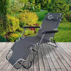 Carruzzo L66Y - Leżanka ogrodowa, szara 6