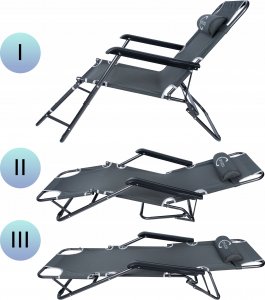 Carruzzo L66Y - Leżanka ogrodowa, szara 10