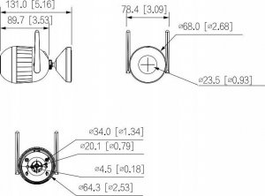 Kamera IP Dahua Technology Kamera tubowa bezprzewodowa WiFi IP DAHUA F4C-PV 2