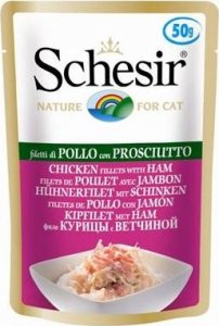 Schesir SCHESIR dla kotów Single Dish Fileciki z Kurczaka i Szynką 50g 1