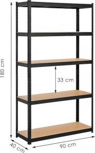 Springos Regał metalowy z 5 półkami 180x90x40cm 875kg do garażu, piwnicy UNIWERSALNY 3