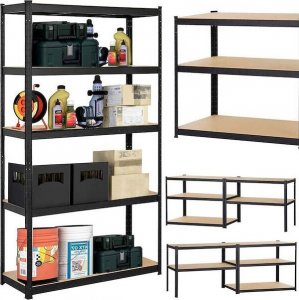 Springos Regał metalowy z 5 półkami 180x90x40cm 875kg do garażu, piwnicy UNIWERSALNY 5