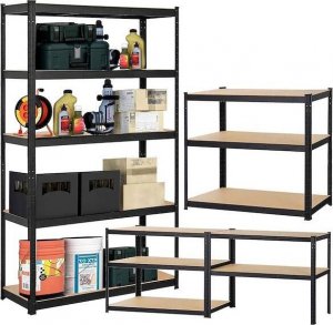 Springos Regał metalowy z 5 półkami 180x90x40cm 875kg do garażu, piwnicy UNIWERSALNY 6