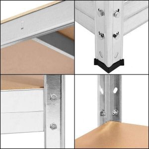 Springos Regał metalowy z 5 półkami 205x120x45 cm 1000kg do garażu, piwnicy UNIWERSALNY 7