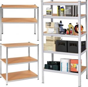 Springos Zestaw regałów metalowych 2 szt. 150x75x30cm 675kg z 5 półkami do garażu, piwnicy UNIWERSALNY 14