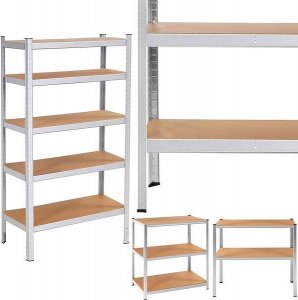 Springos Zestaw regałów metalowych 2 szt. 150x75x30cm 675kg z 5 półkami do garażu, piwnicy UNIWERSALNY 16