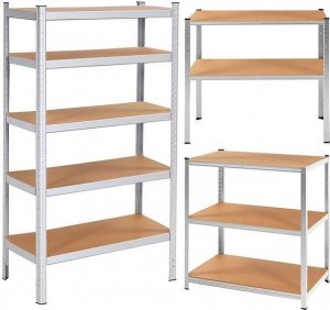 Springos Zestaw regałów metalowych 2 szt. 150x75x30cm 675kg z 5 półkami do garażu, piwnicy UNIWERSALNY 18