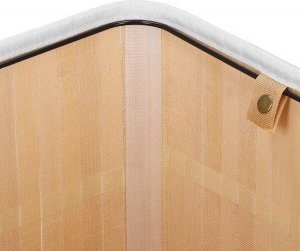 Kosz na pranie Springos Pojemnik na pranie 60L narożny biały kosz z klapą bambus naturalny UNIWERSALNY 3