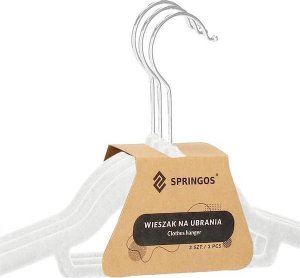 Springos Wieszaki welurowe na ubrania 30 szt. zestaw premium biały UNIWERSALNY 3