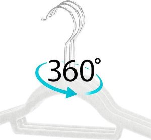 Springos Wieszaki welurowe na ubrania 30 szt. zestaw premium biały UNIWERSALNY 4