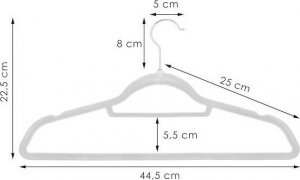 Springos Wieszak welurowy na ubrania 3 szt. szary UNIWERSALNY 10