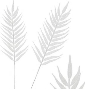 Dekoracja świąteczna Springos Sztuczny liść palmy ozdoba świąteczna dekoracja do stroika biała z brokatem UNIWERSALNY 1