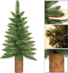 Springos Choinka na pniu 80 cm premium sztuczna jodła zielona UNIWERSALNY 2